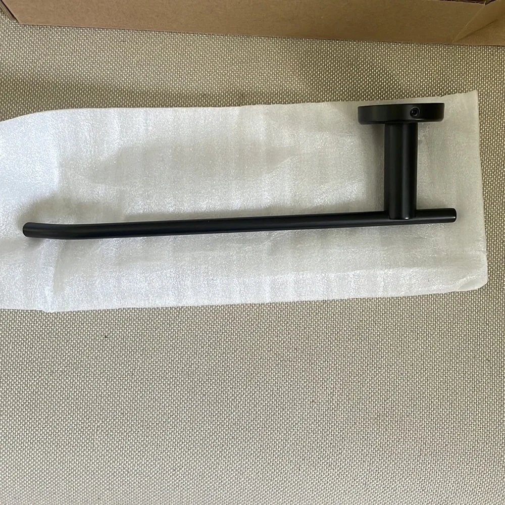 Matte Black Hand Towel Holder, Stainless Steel wall mount 9 in NWT NIB